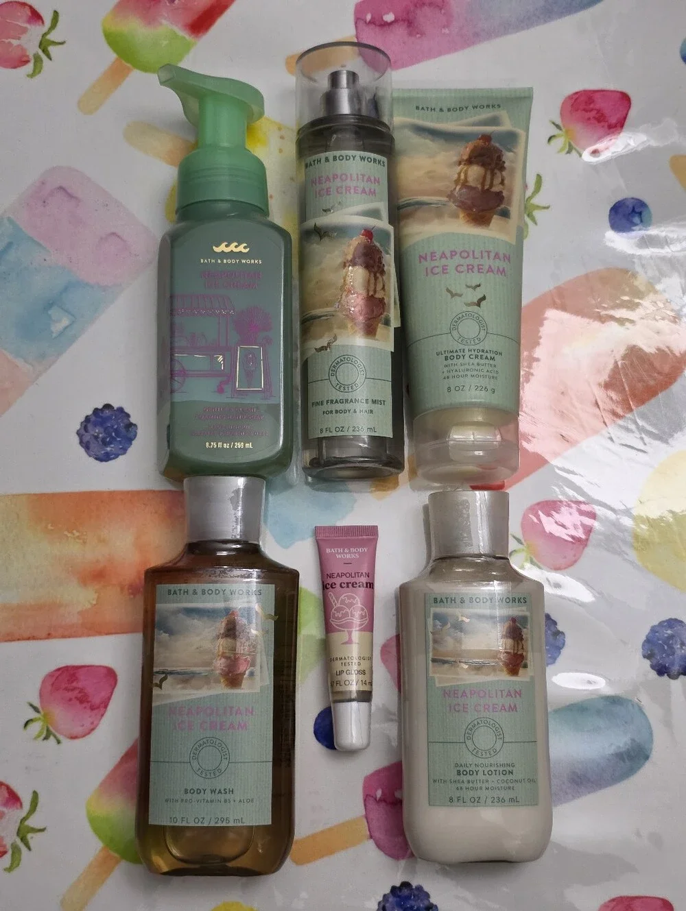 Bath & Body Works Neapolitan Ice Cream Set 6 Piece Body Care Gift New RARE